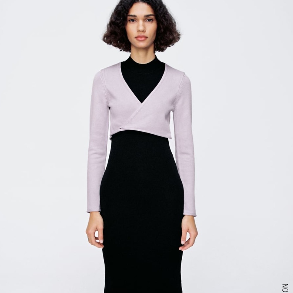 ZARA Light purple Knit wrap top (jacket/cardigan) - Picture 8 of 10